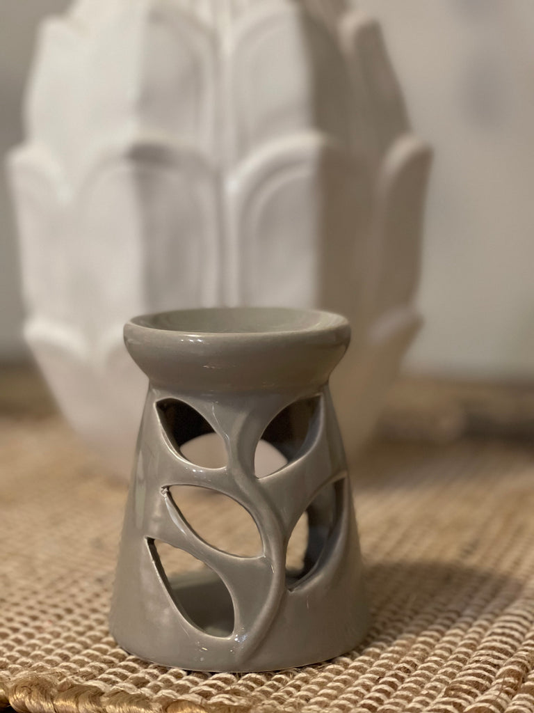 Handmade Pottery Wax Warmer in White